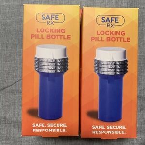 Lot of 2 SafeRX Locking Pill Bottle Combo Lock